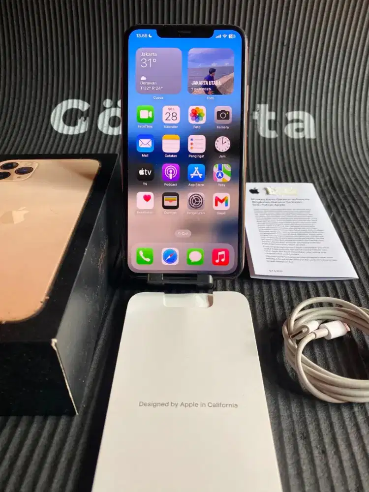 Iphone 11 pro max gold 256gb ibox fulset mulus normal