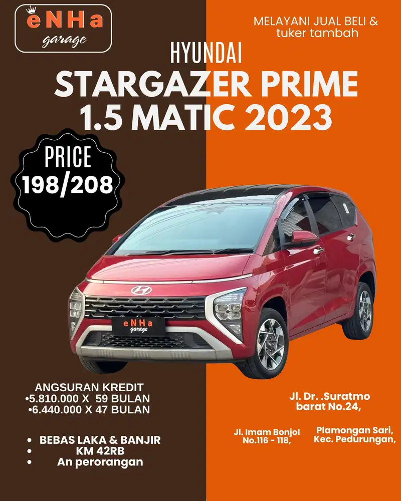 Hyundai Stargazer Prime 1.5 2023 matic istimewa..