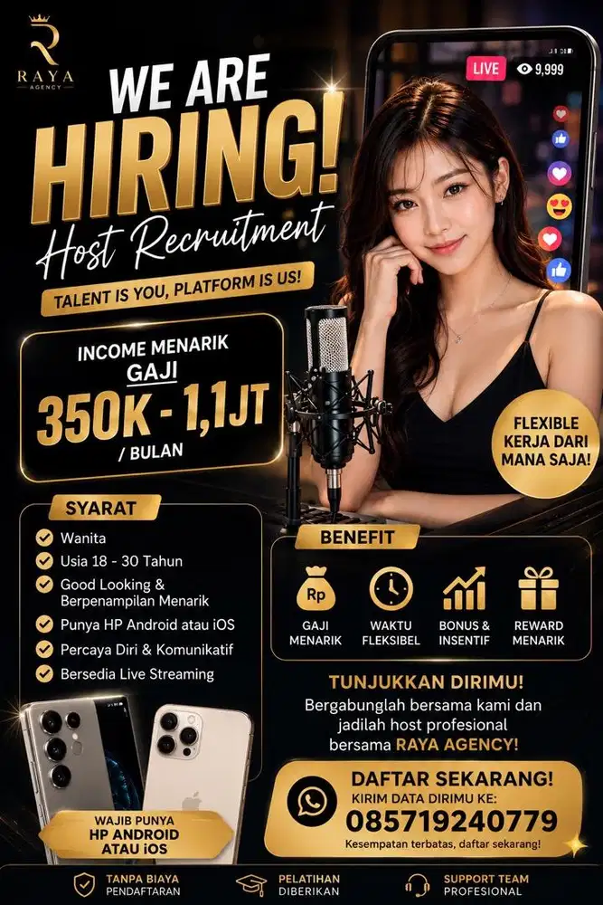 Open recruitmen host live silahkan baca deskripsi dibawah ini