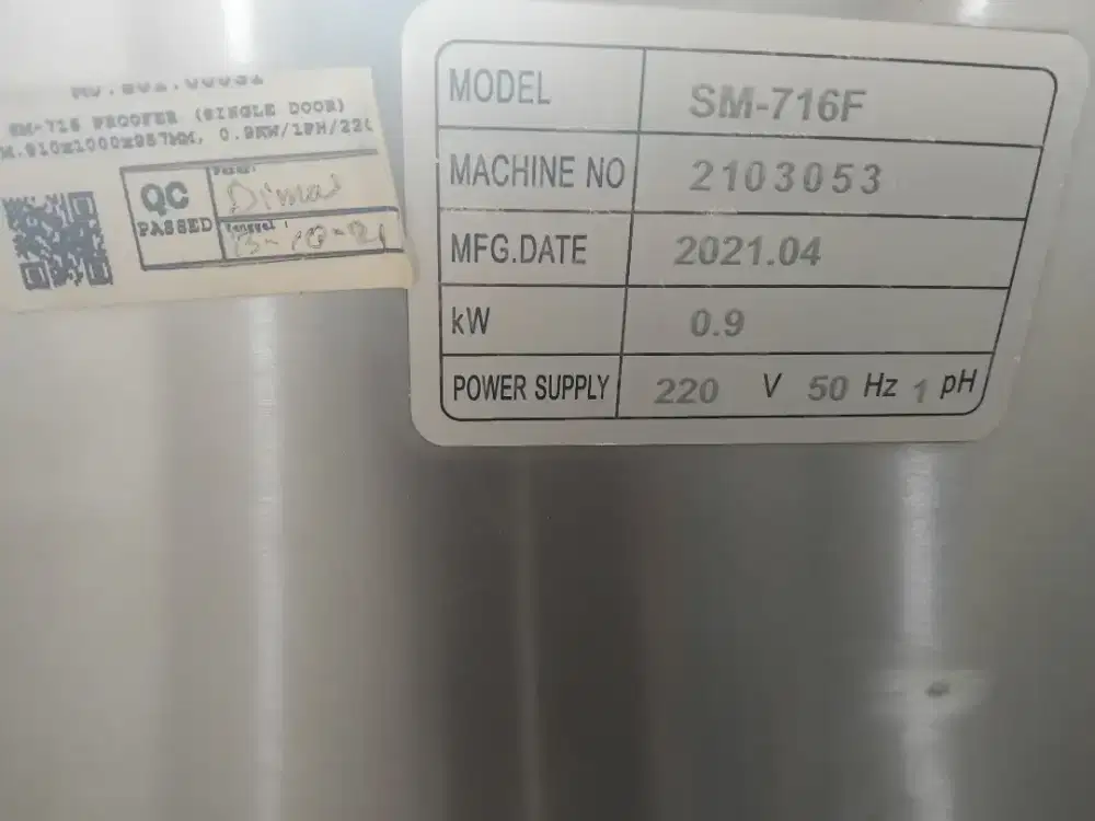 Mesin Proofing Sinmag Model SM-716F