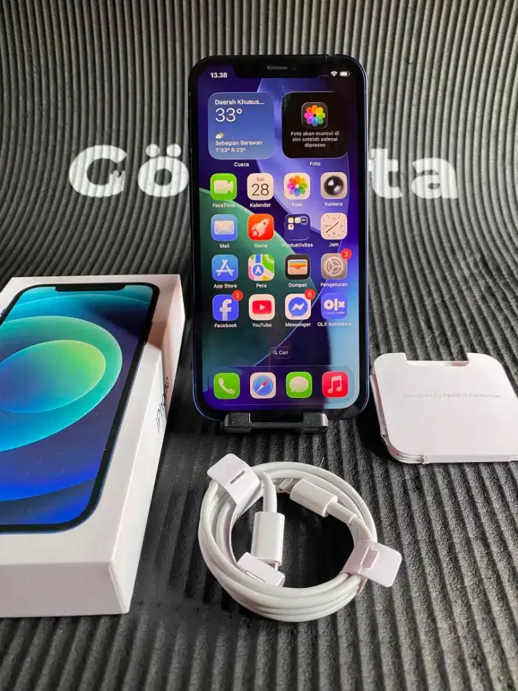 Iphone 12 128gb dual sim blue inter fullset mulus normal