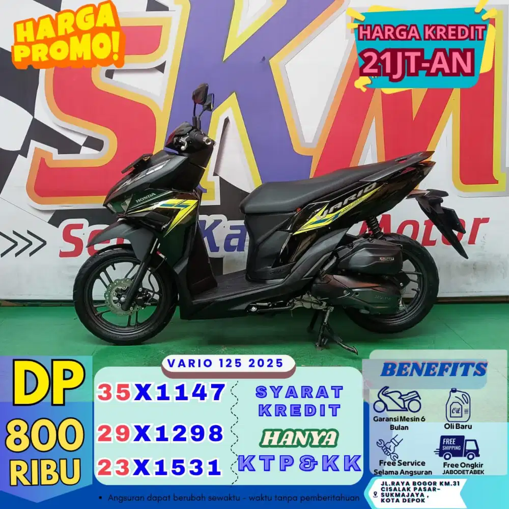 (DP 800 lngsng bisa bawa plng mtr) Vario 2025 cash credt