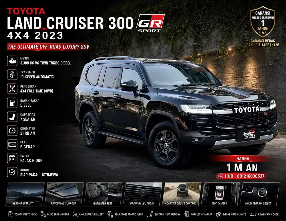 Toyota Land Cruiser 300 GR GR-S 4x4 2023 Antik Low KM Murah Bekas Top