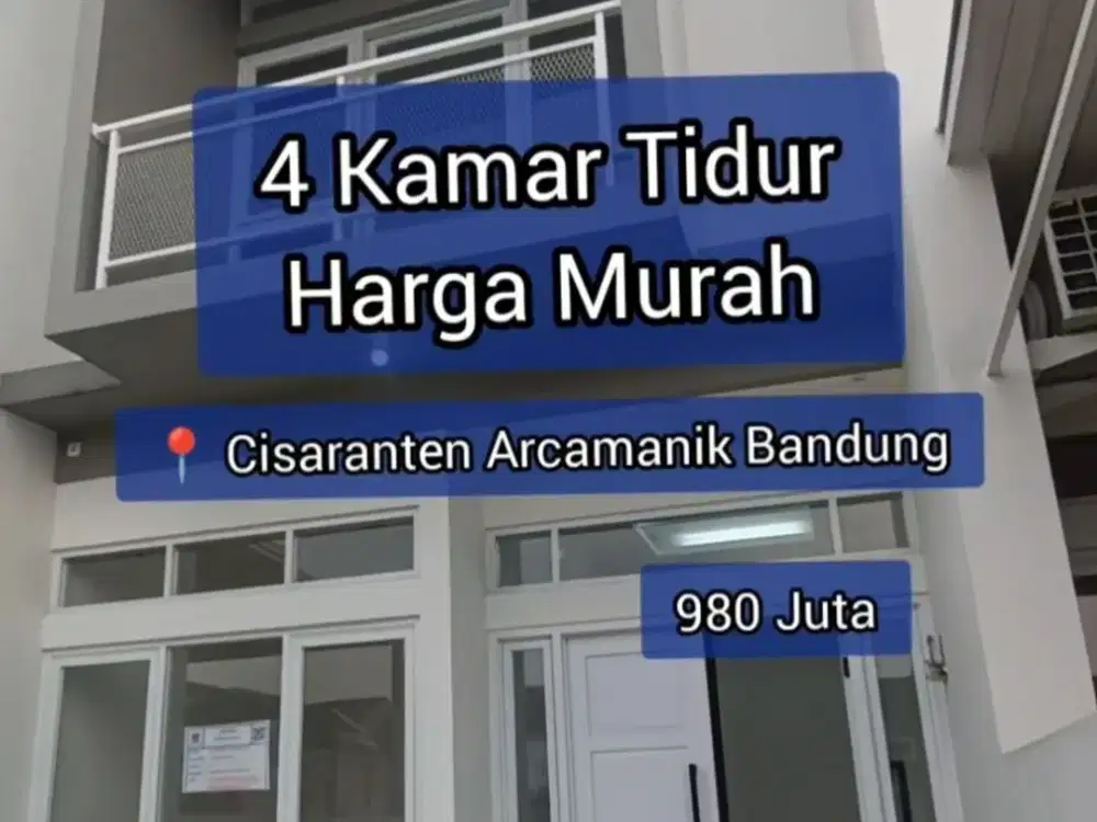 Jual Rumah di Arcamanik kota Bandung 2 Lantai 4 Kamar Tidur harga MURAH