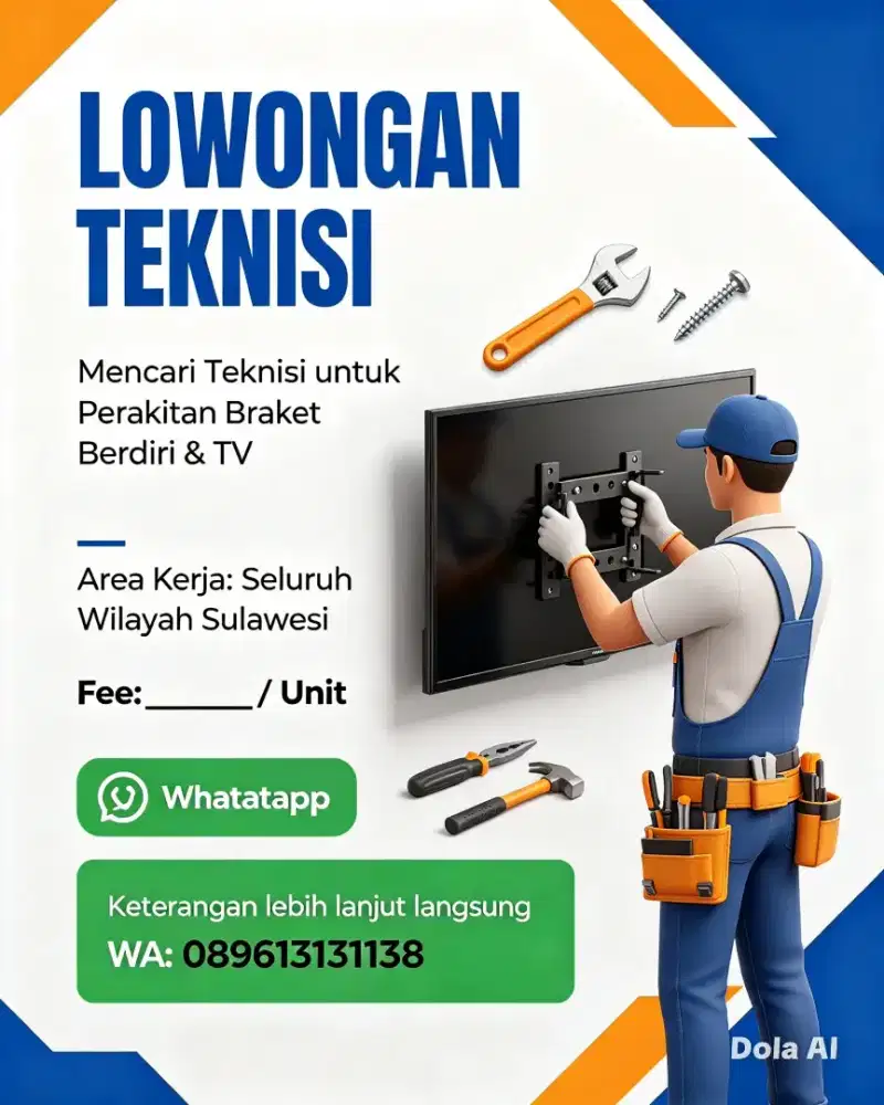 Teknisi perakitan TV merah putih
