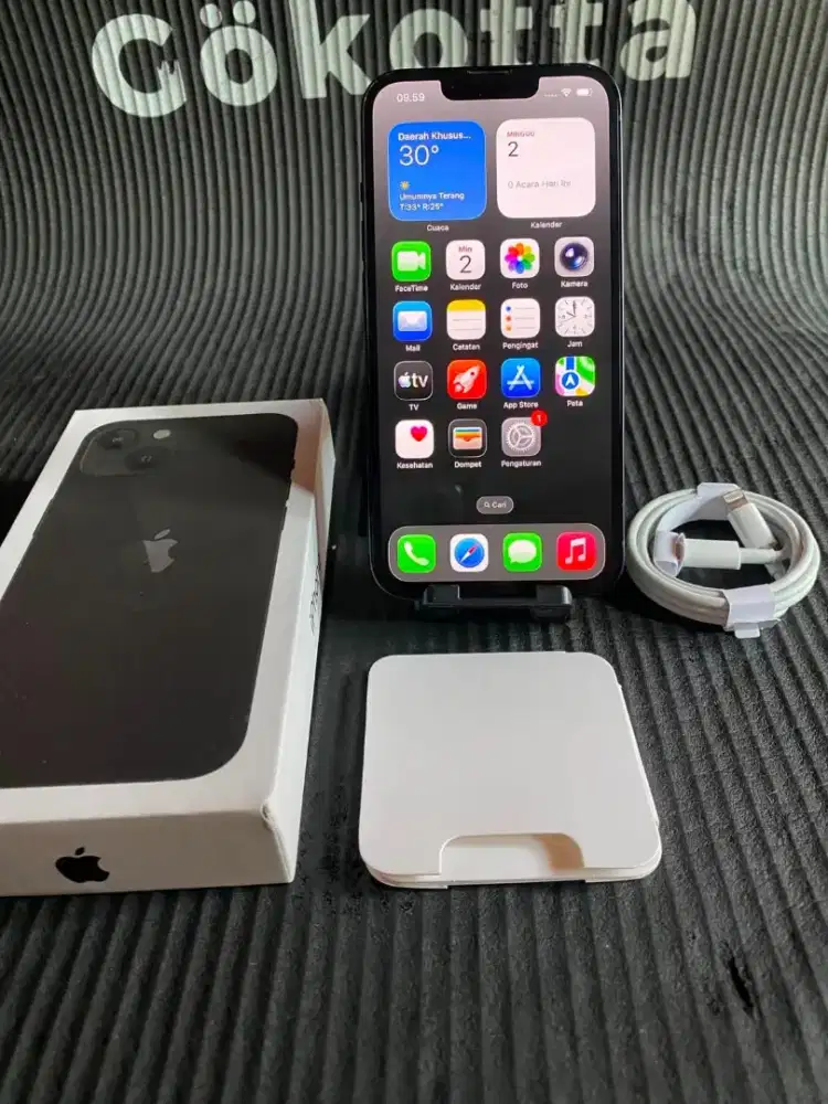 Iphone 13 128gb black   inter all operator fullset mulus no minus