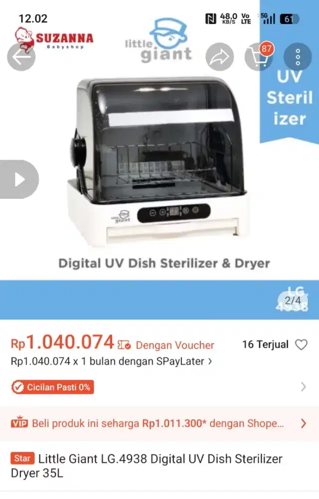LG.4938 - Mesin Sterilisasi & Pengering Piring