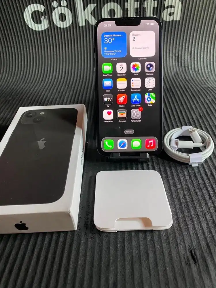 Iphone 13 128gb black   inter all operator fullset mulus no minus