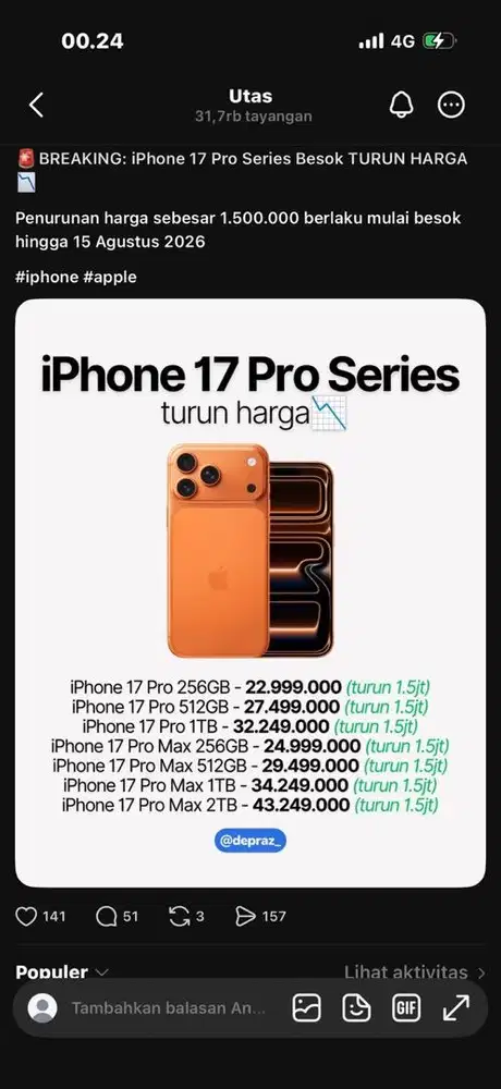 iphone 17 pro kredit ktp saja