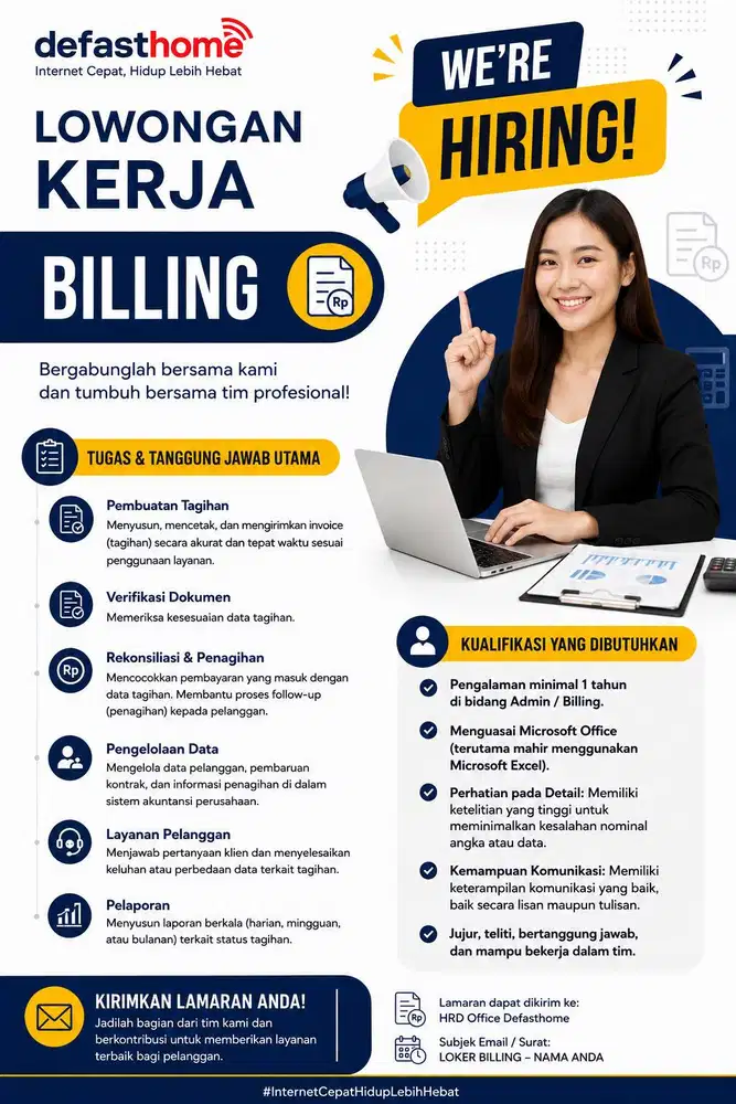 LOWONGAN ADMIN BILLING