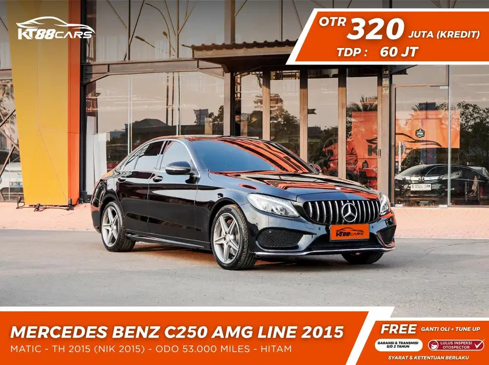 [BERGARANSI] MERCEDES BENZ MERCY C250 AMG LINE 2015 HITAM GANJIL