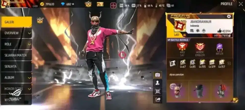 JUAL BT TT BELI AKUN FF SPEK GG FUL MAX