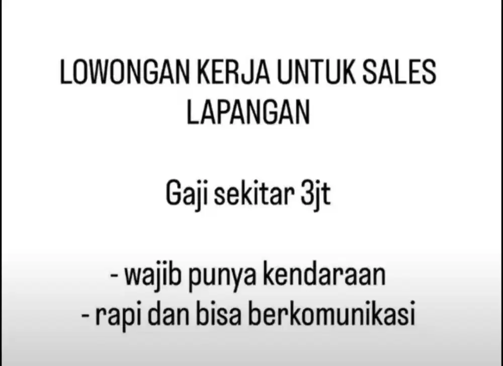 Lowongan Sales HORECA utk alat-alat kebersihan