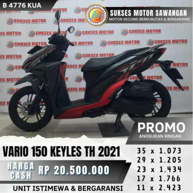 DP 700 CASH KREDIT NEW VARIO 150 KEYLES TH 2021 UNIT MULUS BERGARANSI
