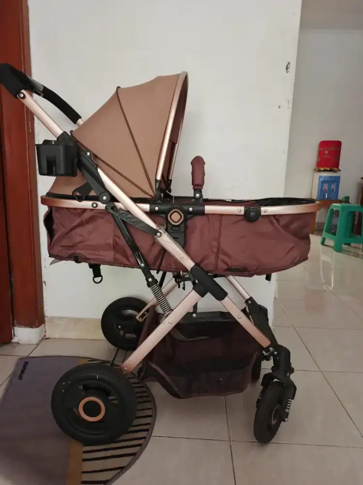 Stroller Belecoo High Landscape 2-in-1 Rose Gold - Siap Pakai
