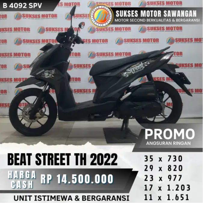 CASH KREDIT HONDA BEAT STREET TH 2022 HITAM UNIT MULUS BERGARANSI