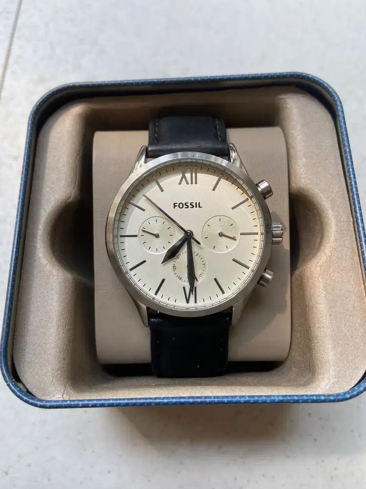 Jam Fossil Original Fenmore Leather Chronograph - Mulus, Original