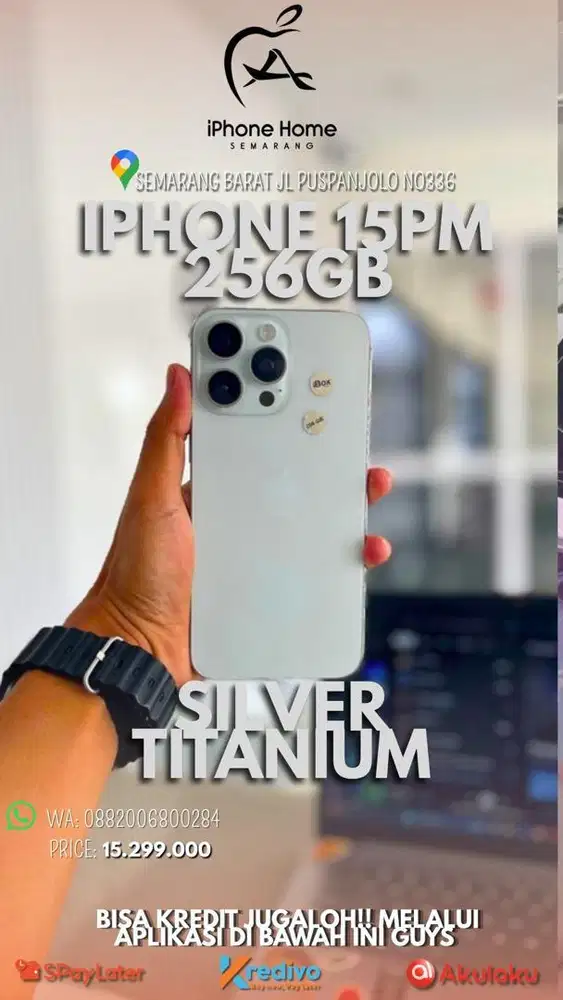iPhone 15PM 256GB Silver Titanium