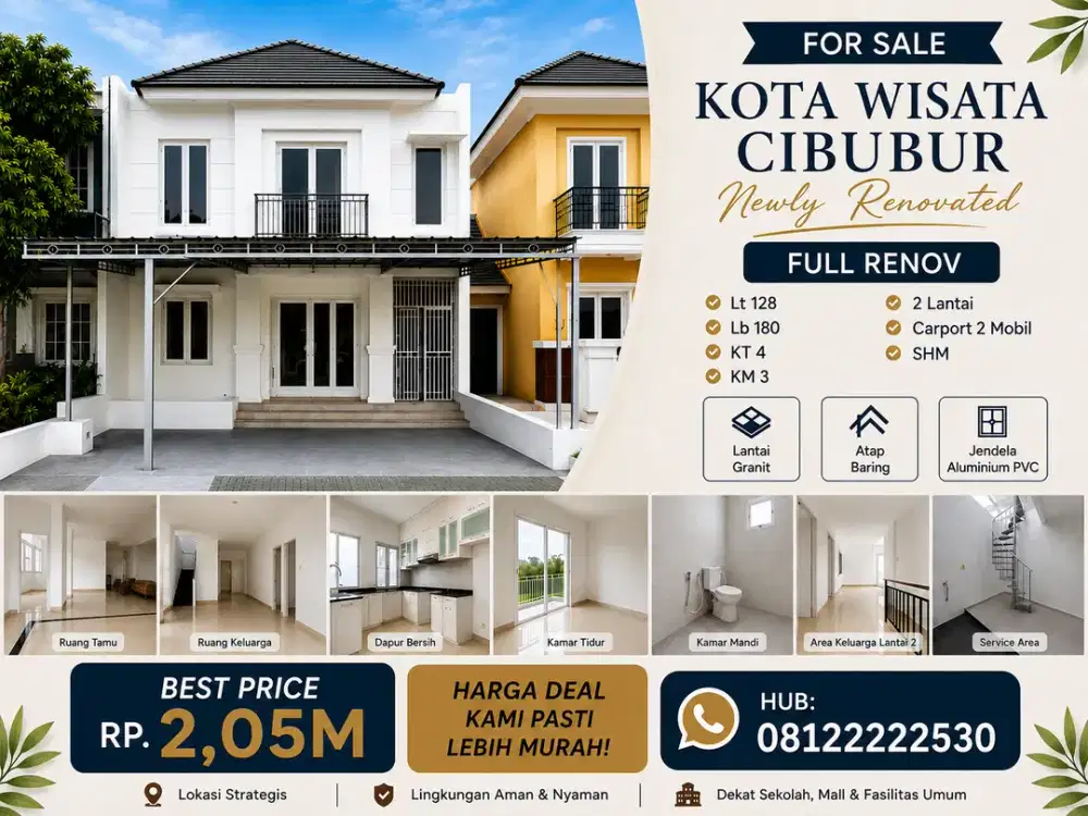 FORSALE ! Rumah Cantik siap huni Kota Wisata Cibubur bagus Terawat dekat Compark