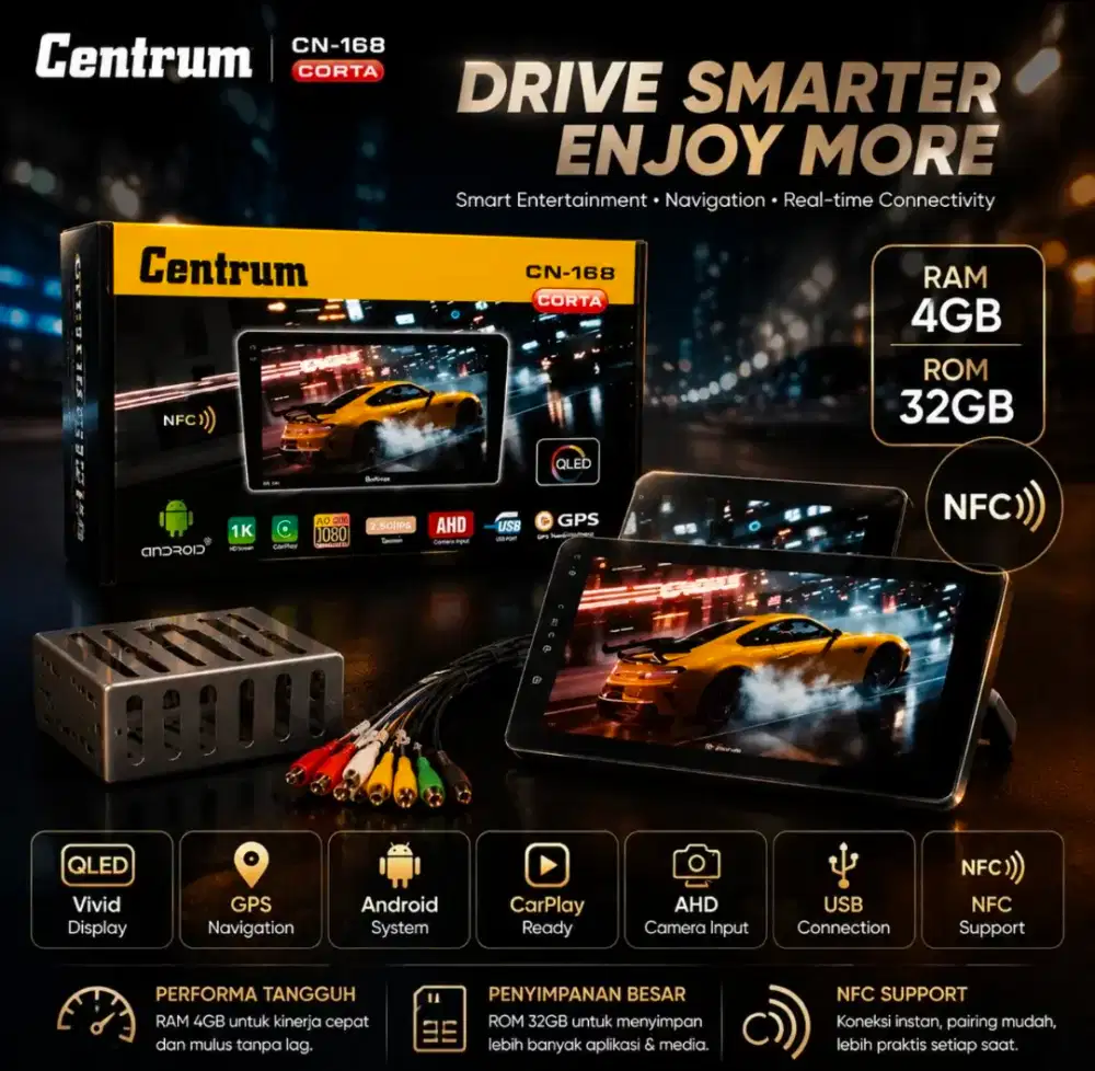 Android centrum 9 nfc ram 4/32gb carplay