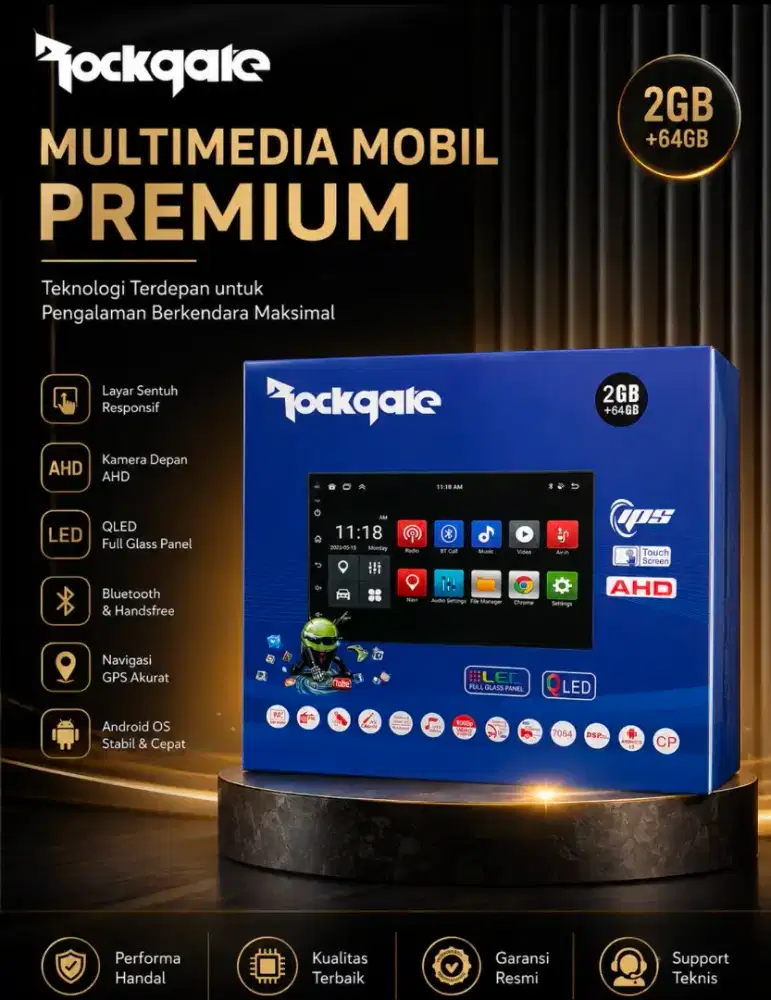 New android rockgate 7inch ram 2/64gb carplay
