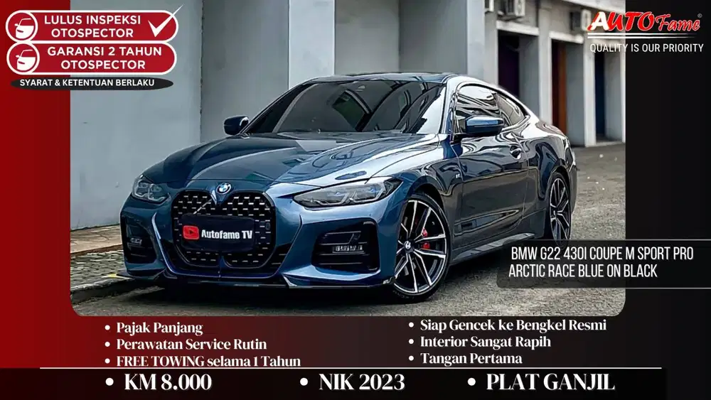 BMW G22 430i Coupe M Sport Pro Arctic Race Blue On Black NIK 2023