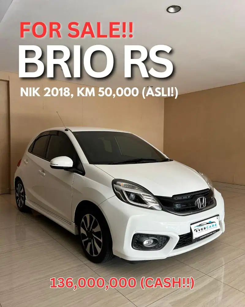 Honda Brio RS 2018 KM 50 Ribu Asli Mint Condition