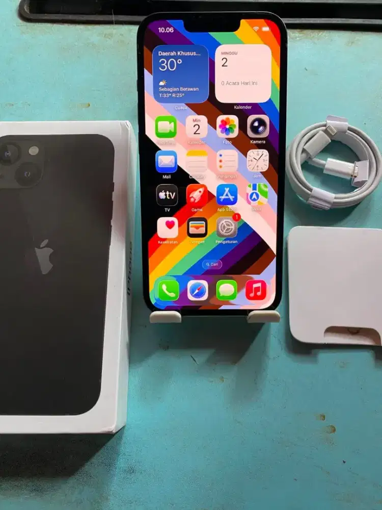 Iphone 13 128gb black   inter all operator fullset mulus no minus