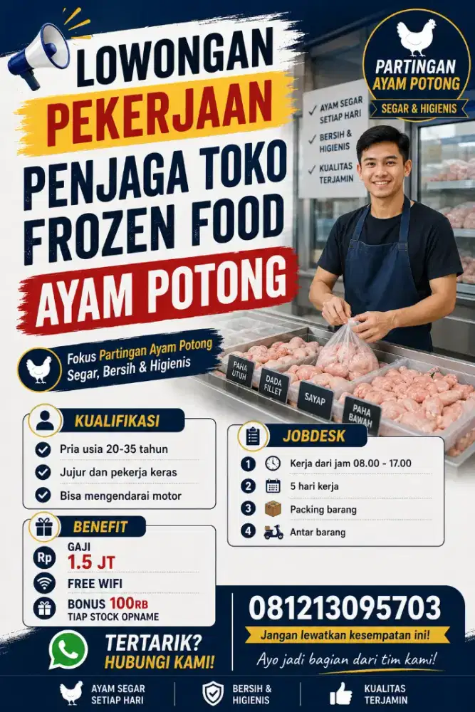 Dibutuhkan segera 1 orang penjaga toko
