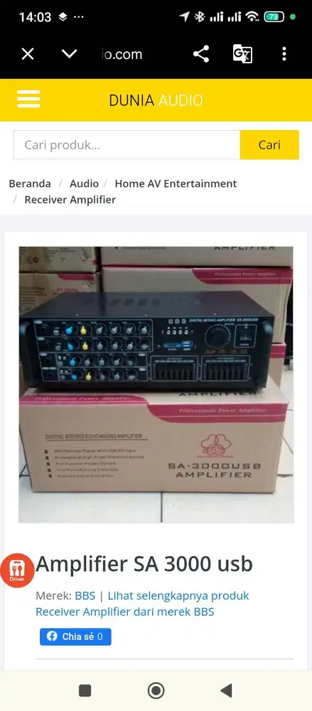 Amplifier SA 3000 USB + Speaker B & Q/Nego tipis