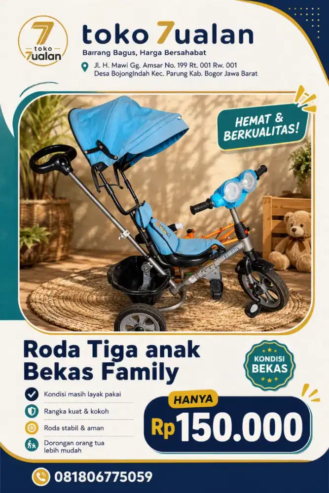 Sepedah Roda Tiga Anak Murah