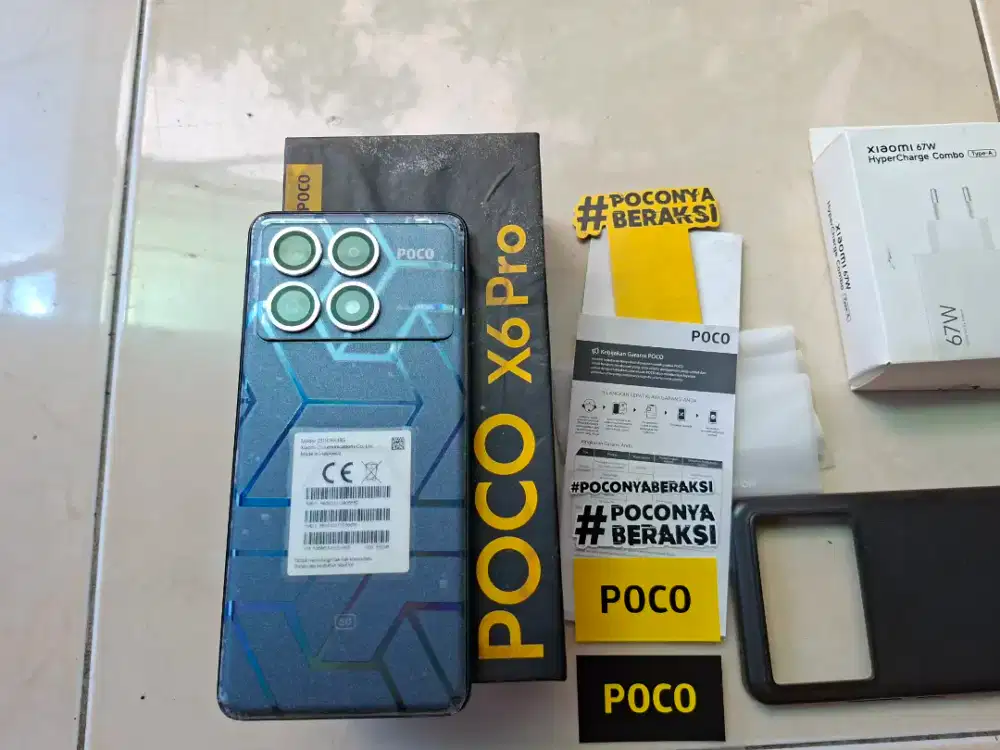 Poco X6 Pro 5G RAM 12+12/512GB Hitam Lengkap dari baru normal No minus