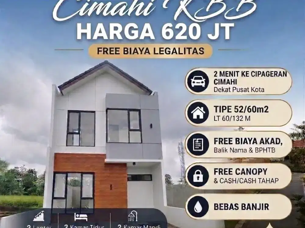 Rumah Murah 2 Lantai Dekat Ke Cimahi Bandung - Harga Nego