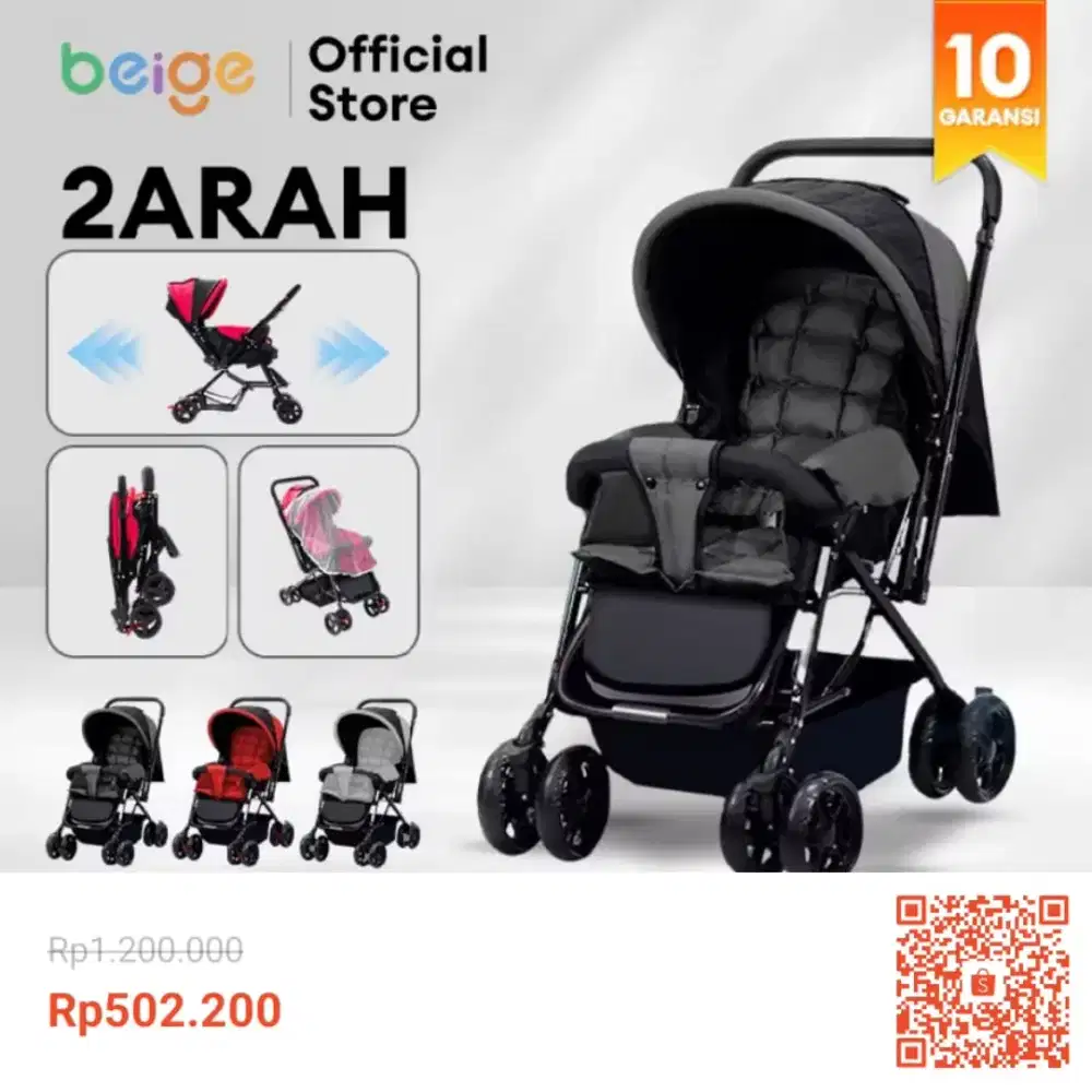 Stroller baby merk beige