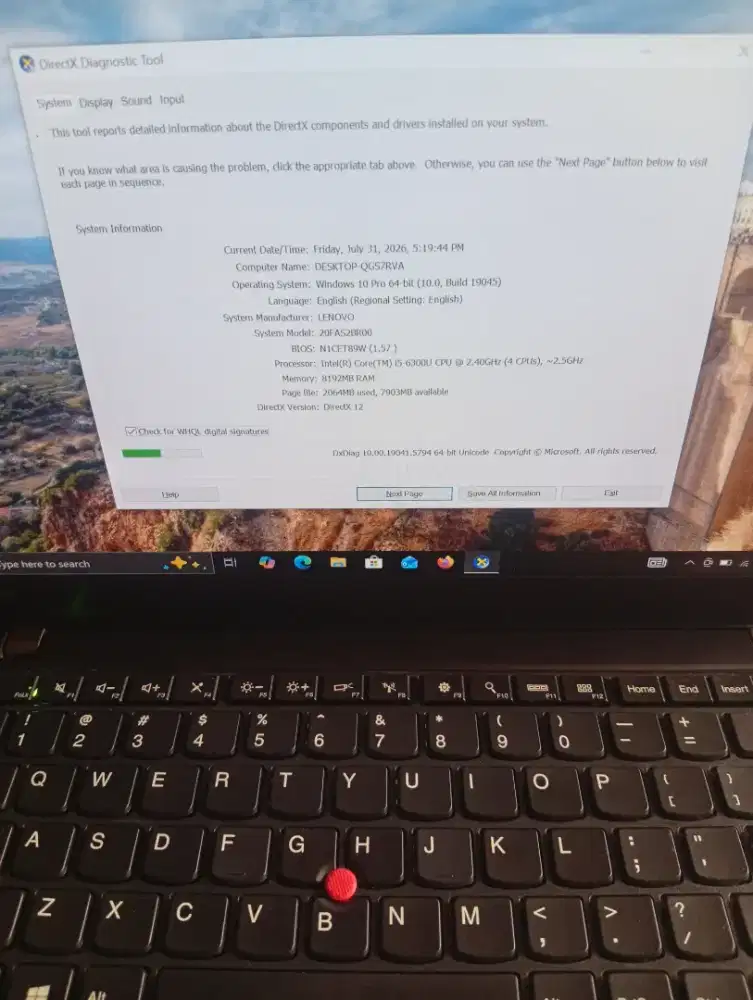 Thinkpad T460s core i5 gen 6 ram 8 ssd 256