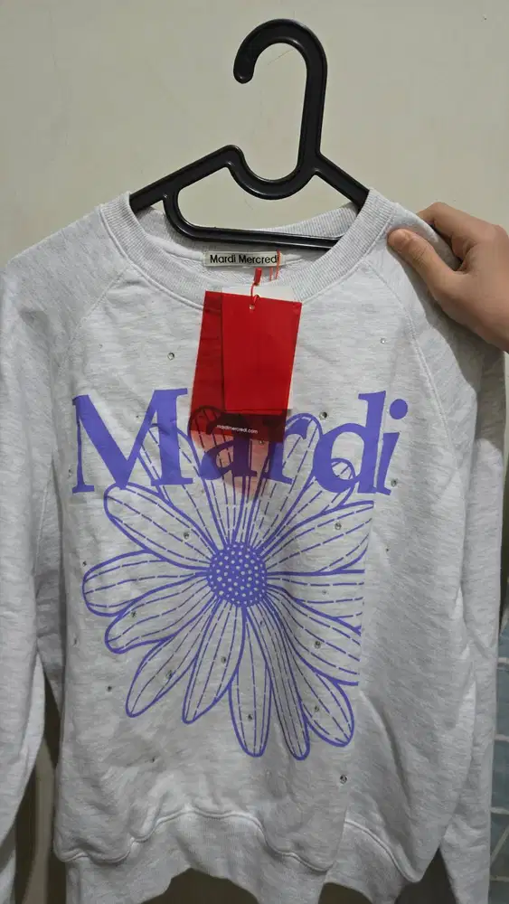 Mardi Mercredi Sweatshirt Flowermardi Stone Embellished