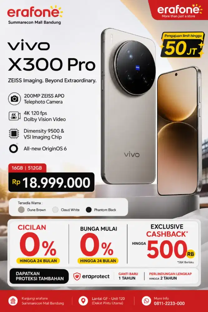 vivo X300 Pro Resmi Hadir di Erafone Summarecon Mall Bandung!