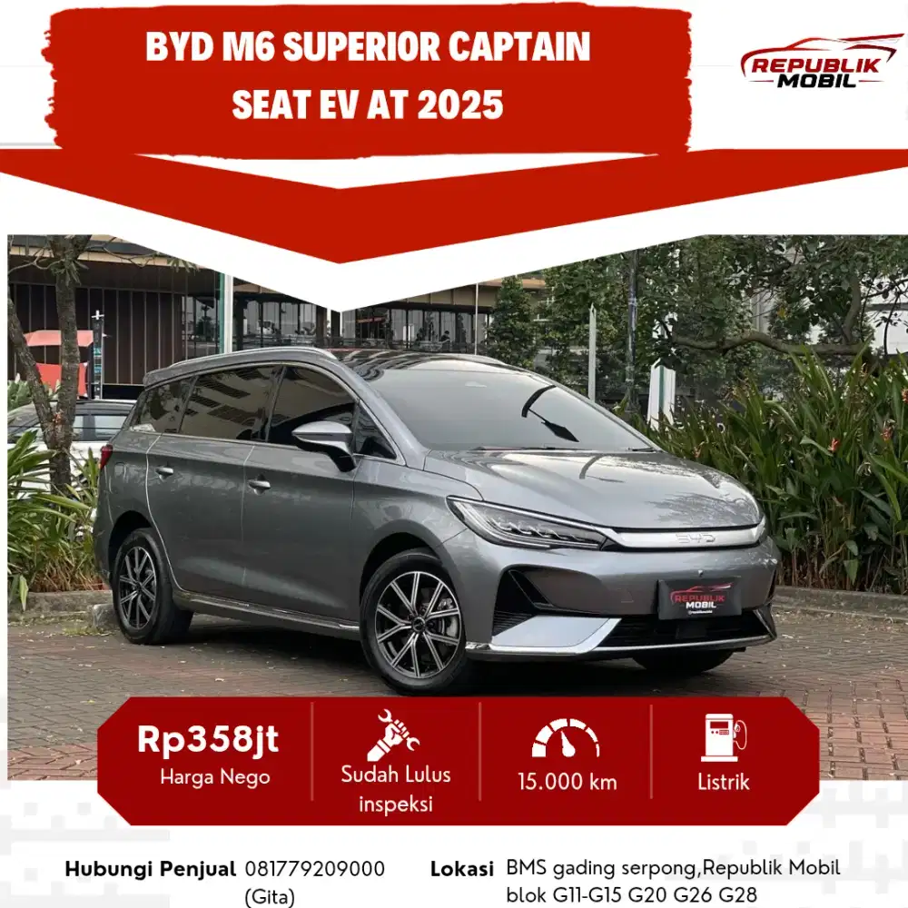 BYD M6 Superior Captain Seat EV AT 2025 MOBIL LISTRIK MURAH