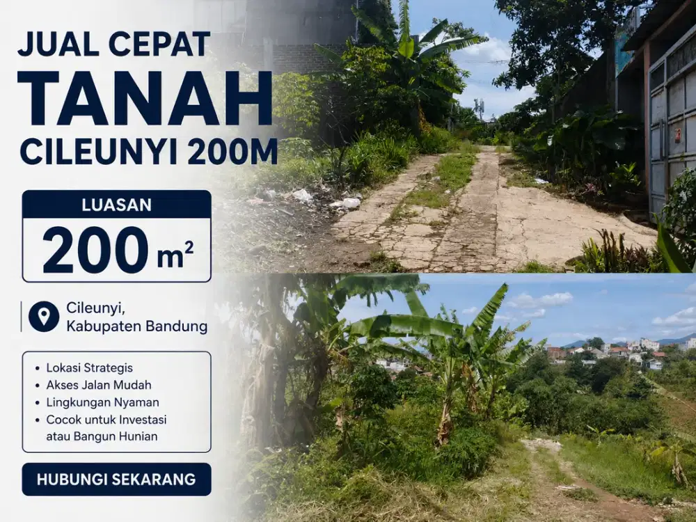 JUAL CEPAT TANAH 200m DI CILEUNYI BANDUNG