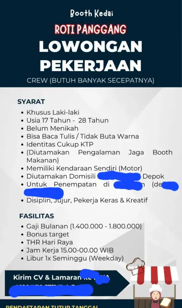 Dibutuhkan yang mau kerja krim cv langsung chat yaa