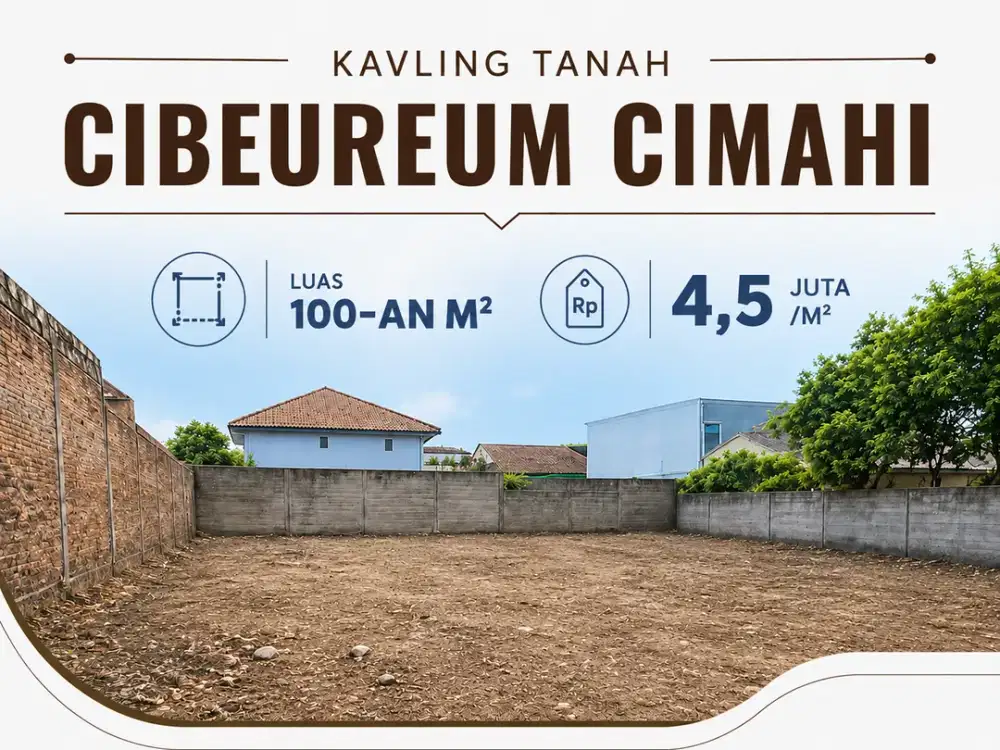 Kavling SHM Cibeureum Cimahi 100-an m² Harga Rp4,5 Juta per Meter