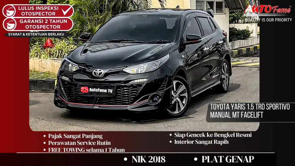 Toyota Yaris 1.5 TRD Sportivo Manual MT FACELIFT NIK 2018 Black On Bla