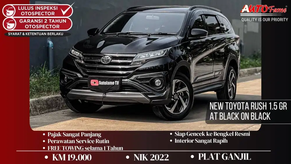 Toyota Rush 1.5 GR AT Black On Black NIK 2022 Tgn 1 Dr Br