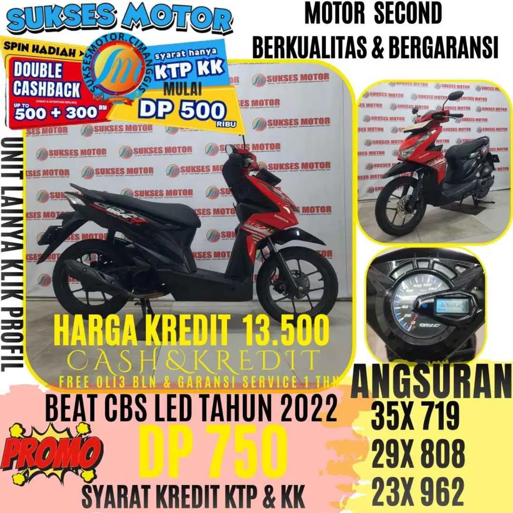 BEAT CBS LED TAHUN 2022 BERGARANSI, CASHBACK UPTO 300 RIBUAN