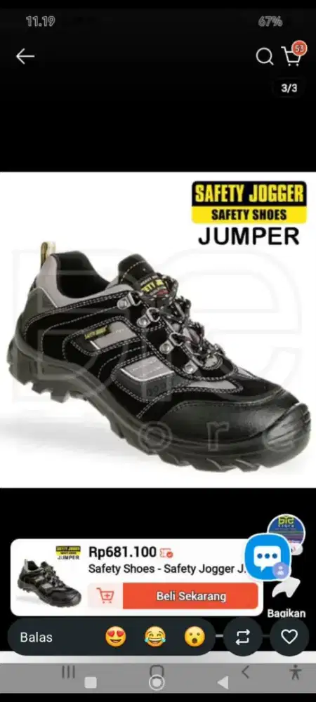 Sepatu Safety Jogger ukuran 41