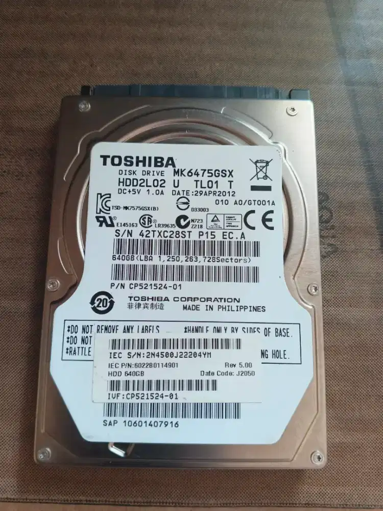 HDD penyimpanan laptop mini PC 640 GB SATA 2.5