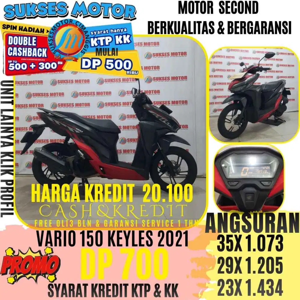 VARIO 150 KEYLESS TAHUN 2021 BERGARANSI CASHBACK UPTO 300 RIBUAN