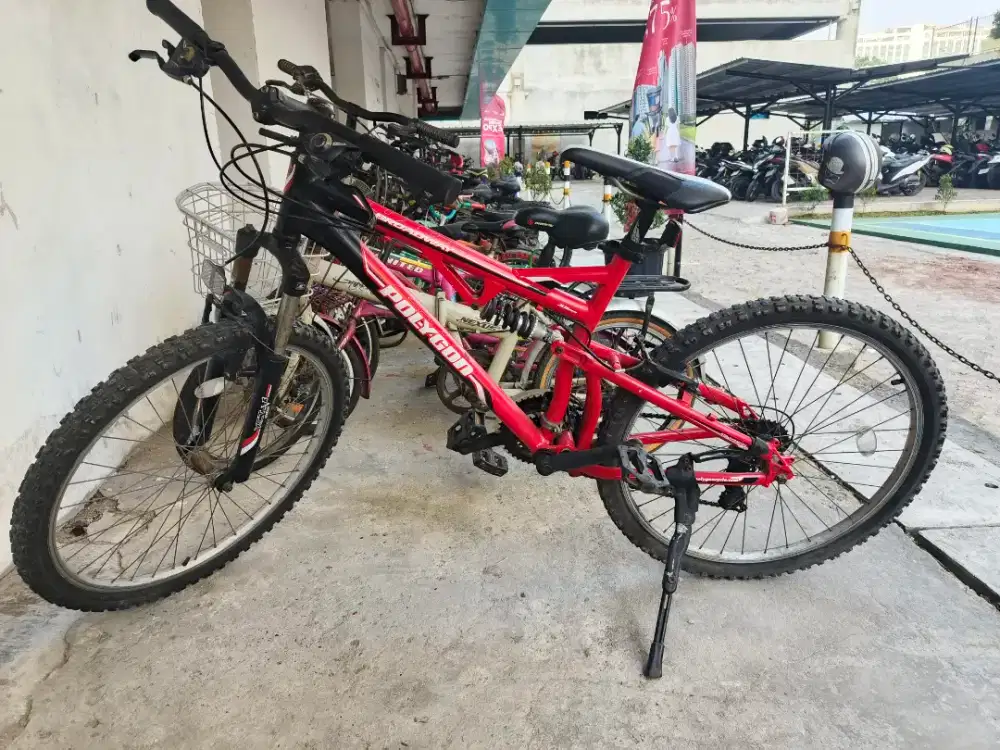 Polygon Broadway 2.0 merah hitam double shock