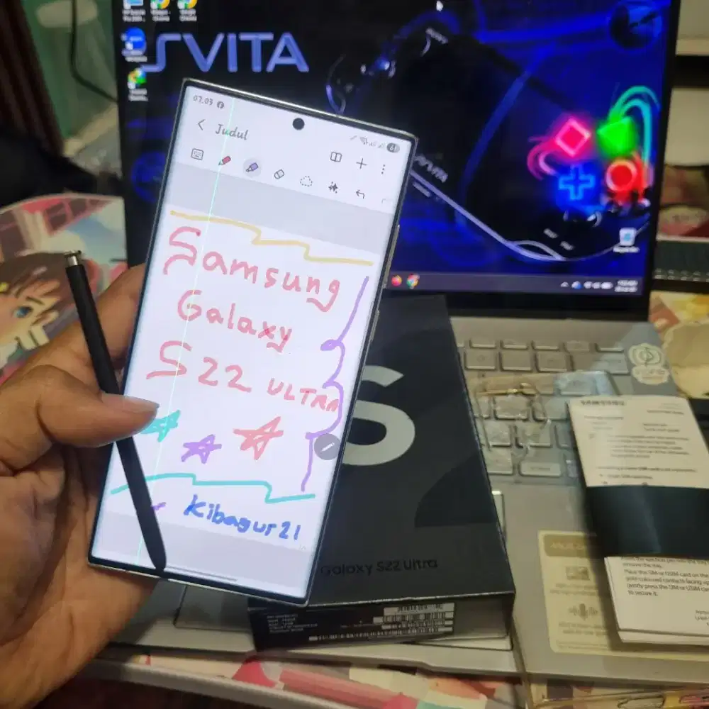 S22 Ultra Fullset ORI SEIN Minus LCD Garis