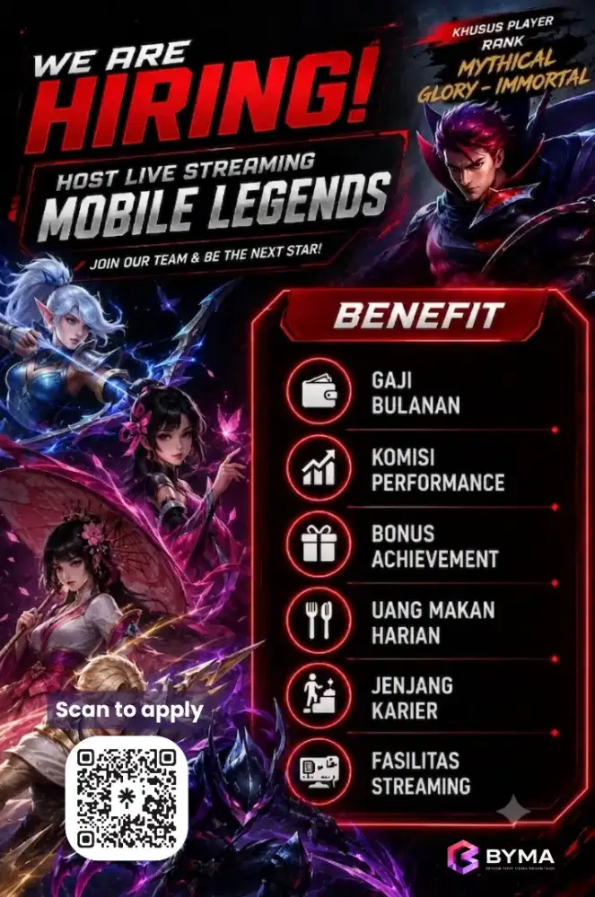 WE'RE HIRING!!, Jadikan Hobi dan Bakat menjadi bagian dari BYMA